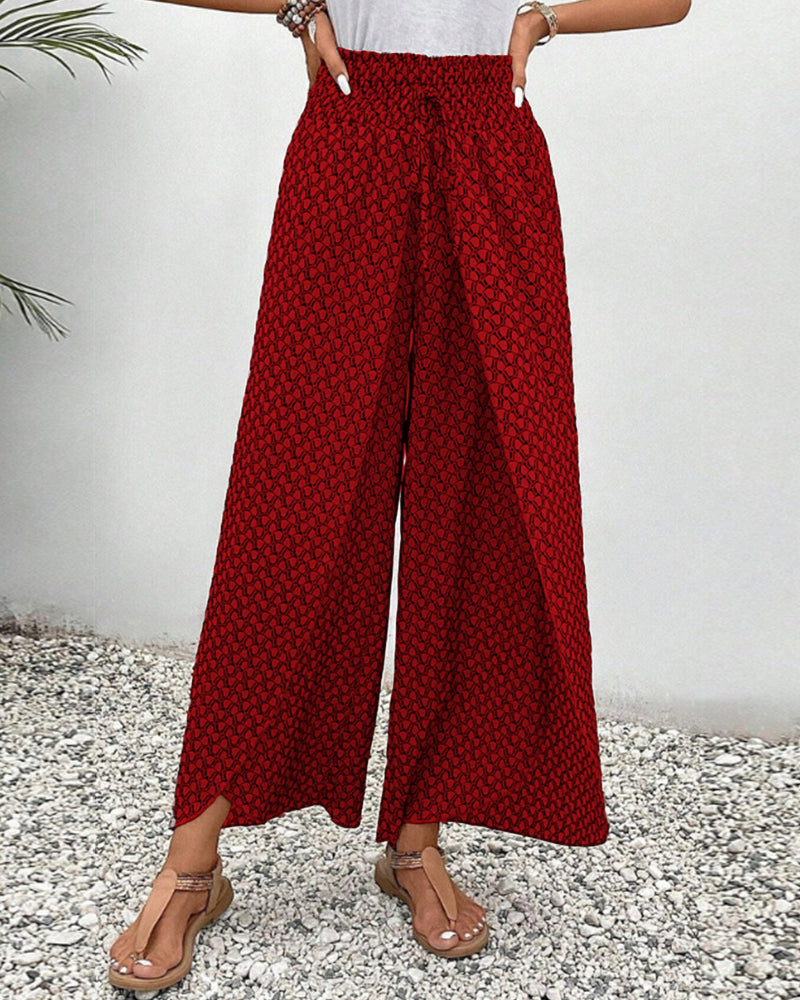 Lizzy | Hose mit weitem Bein und Geometrie-Druck