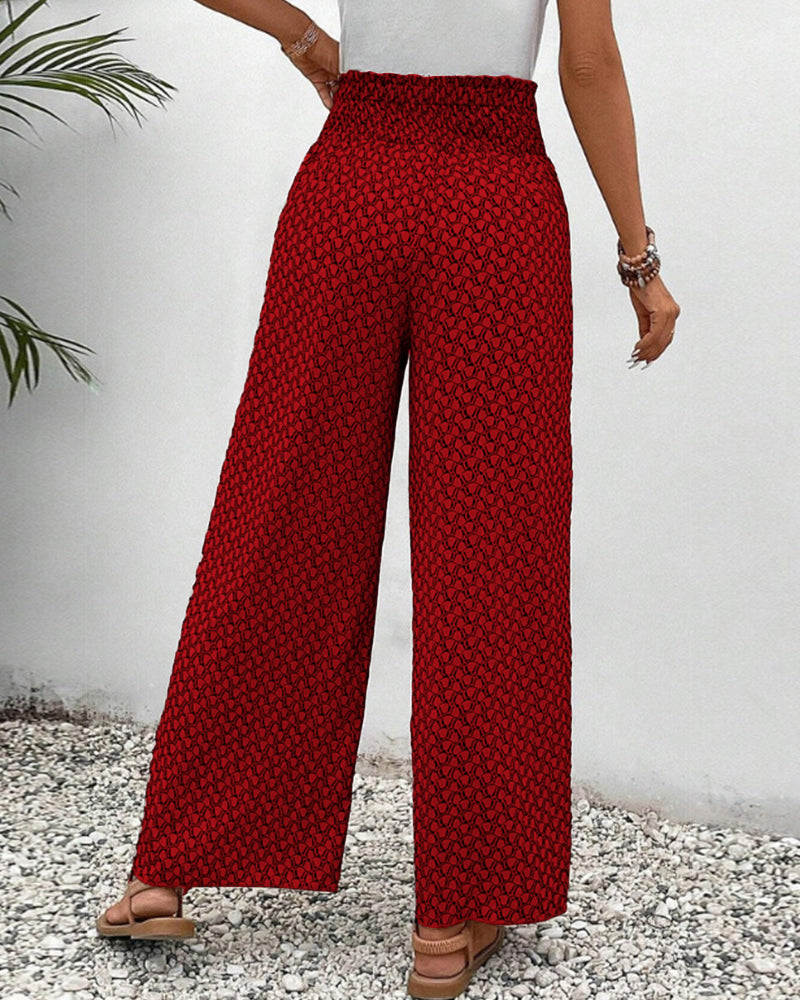 Lizzy | Hose mit weitem Bein und Geometrie-Druck