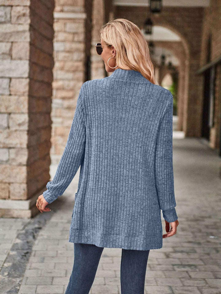 Malwine | Gerippte Strickjacke mit Taschen