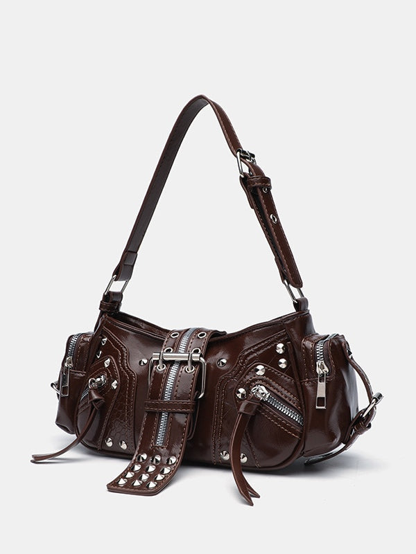 Crossbody-Tasche im Biker-Stil mit Nieten