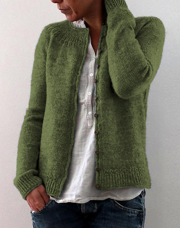 Edeltraud | Leichte Strickjacke in frischem Grün