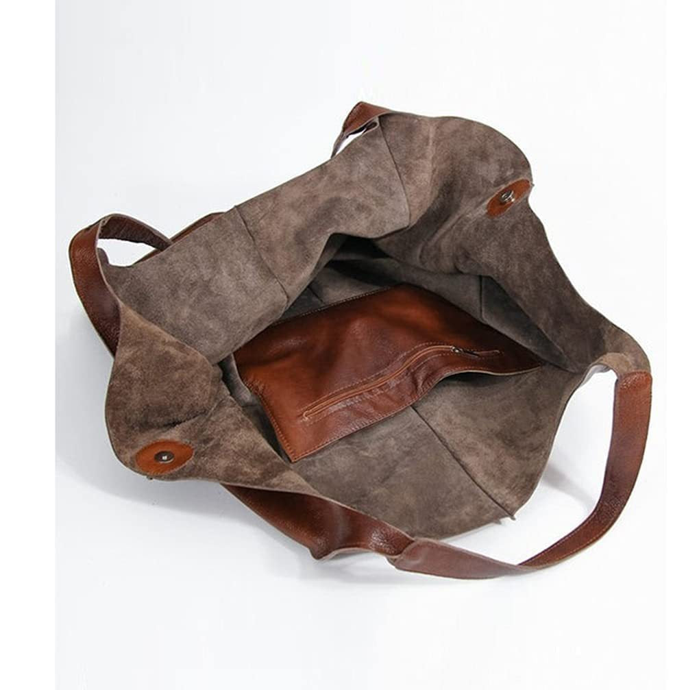 Große Schultertasche in weicher Lederoptik