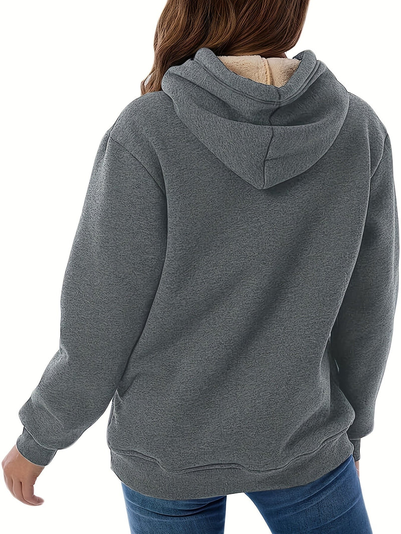 Gertrud | Winterpullover mit Fleecefutter und Kapuze