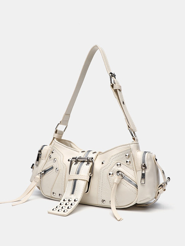 Crossbody-Tasche im Biker-Stil mit Nieten