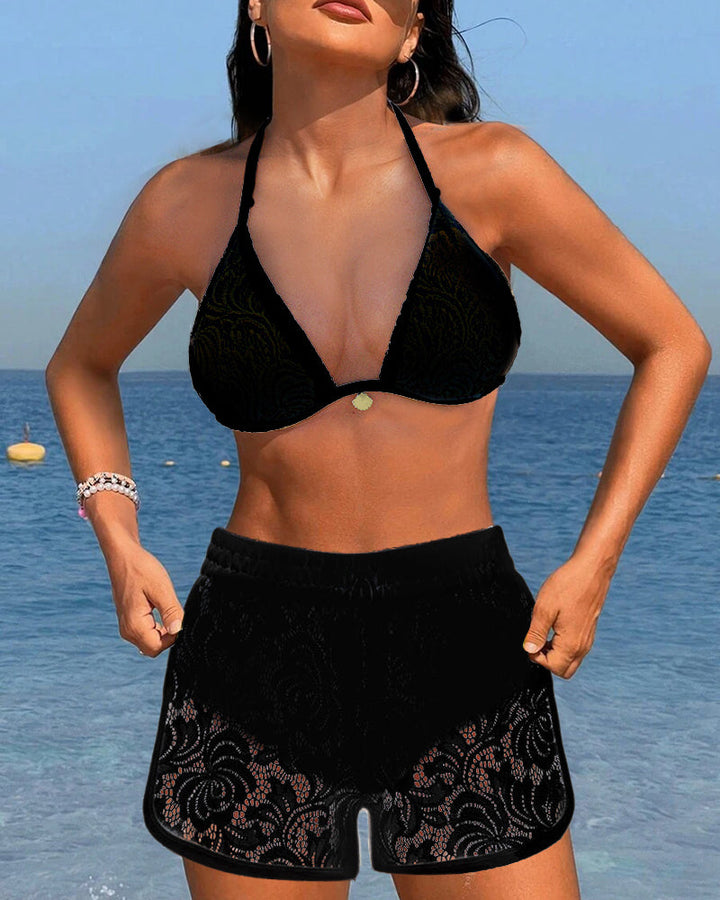 Eva | Elegantes Unifarbenes Bikini-Set