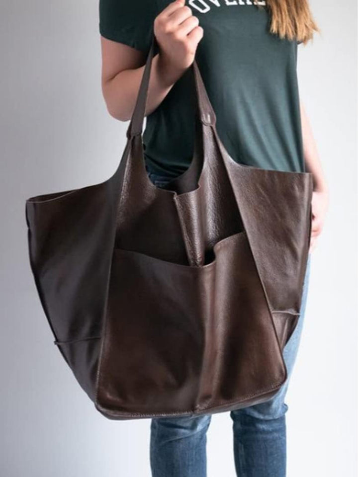Große Schultertasche in weicher Lederoptik