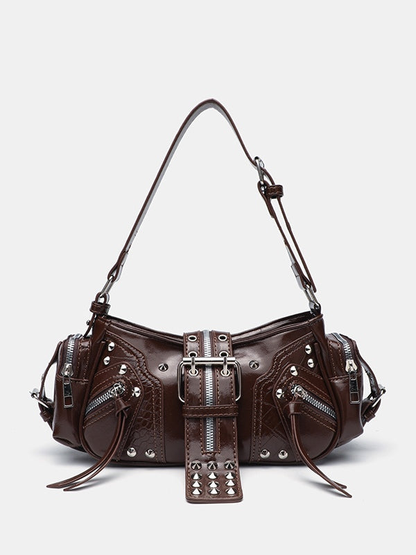 Crossbody-Tasche im Biker-Stil mit Nieten