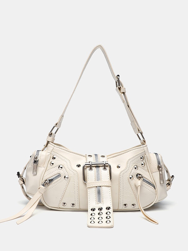 Crossbody-Tasche im Biker-Stil mit Nieten
