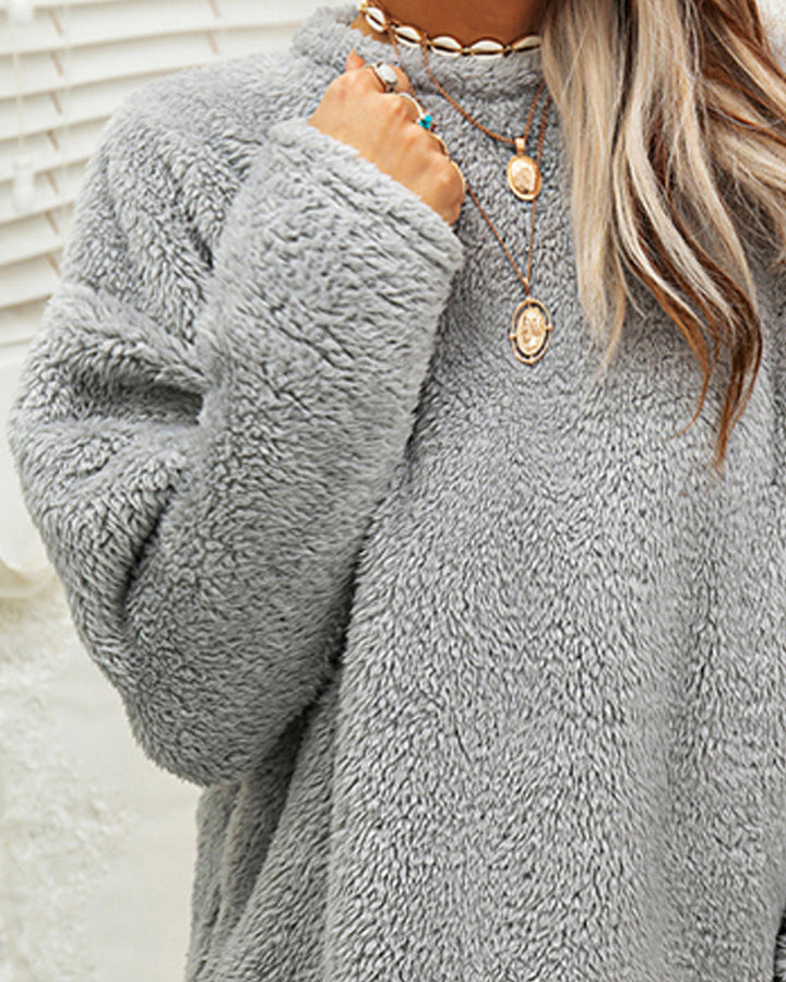 Janina | Langer Fleece-Pullover mit geräumigen Taschen