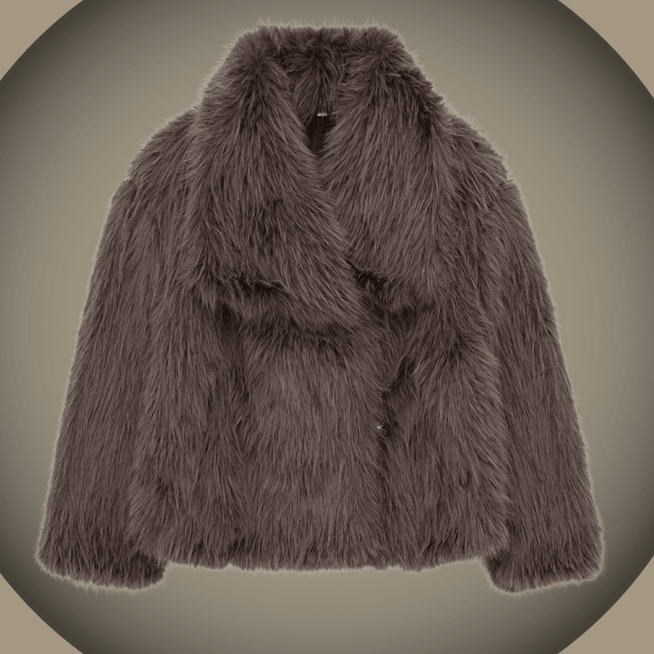 Heike | Kuschelige Plüschjacke mit Revers