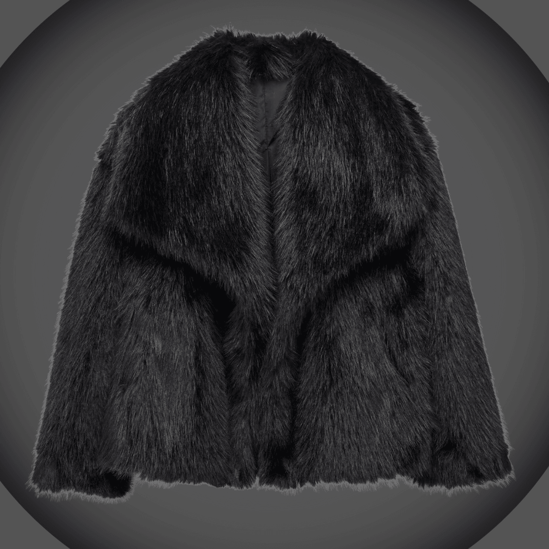 Heike | Kuschelige Plüschjacke mit Revers