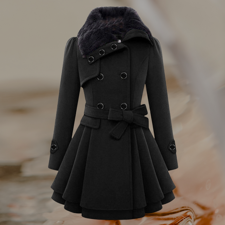 Heidrun | Zweireihige Winterjacke mit Fellkragen und warmer Isolierung