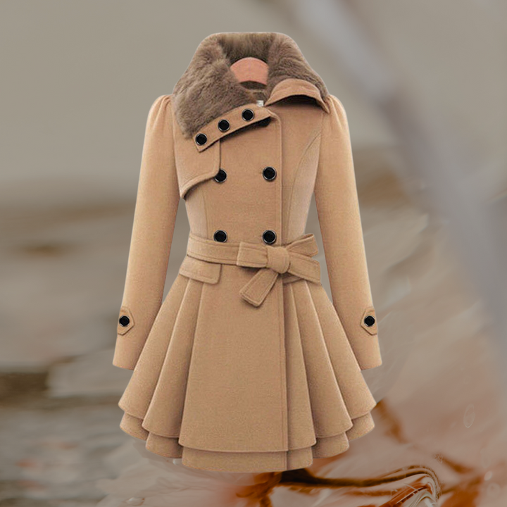 Heidrun | Zweireihige Winterjacke mit Fellkragen und warmer Isolierung