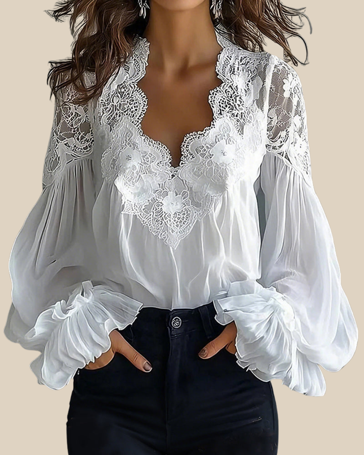 Marie-Trud | Bluse mit Spitzenbesatz