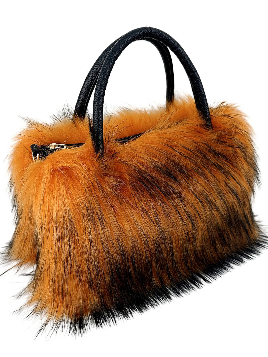 Crossbody-Tasche aus Webpelz mit Kette