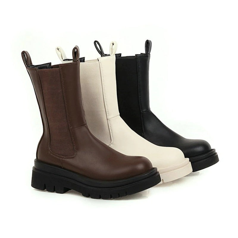 Hanne-Gard | Chunky Stiefel mit Plateausohle und elastischen Einsätzen