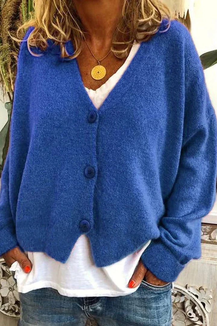 Nora | Warme Strickjacke mit V-Ausschnitt und Knopfleiste