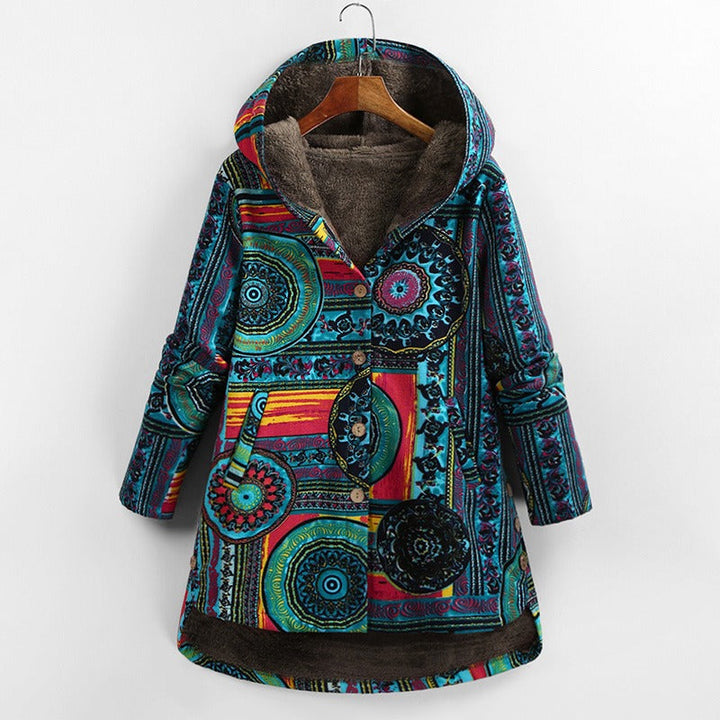 Hanne-Berta | Übergangsjacke mit Blumenprint und Kapuze
