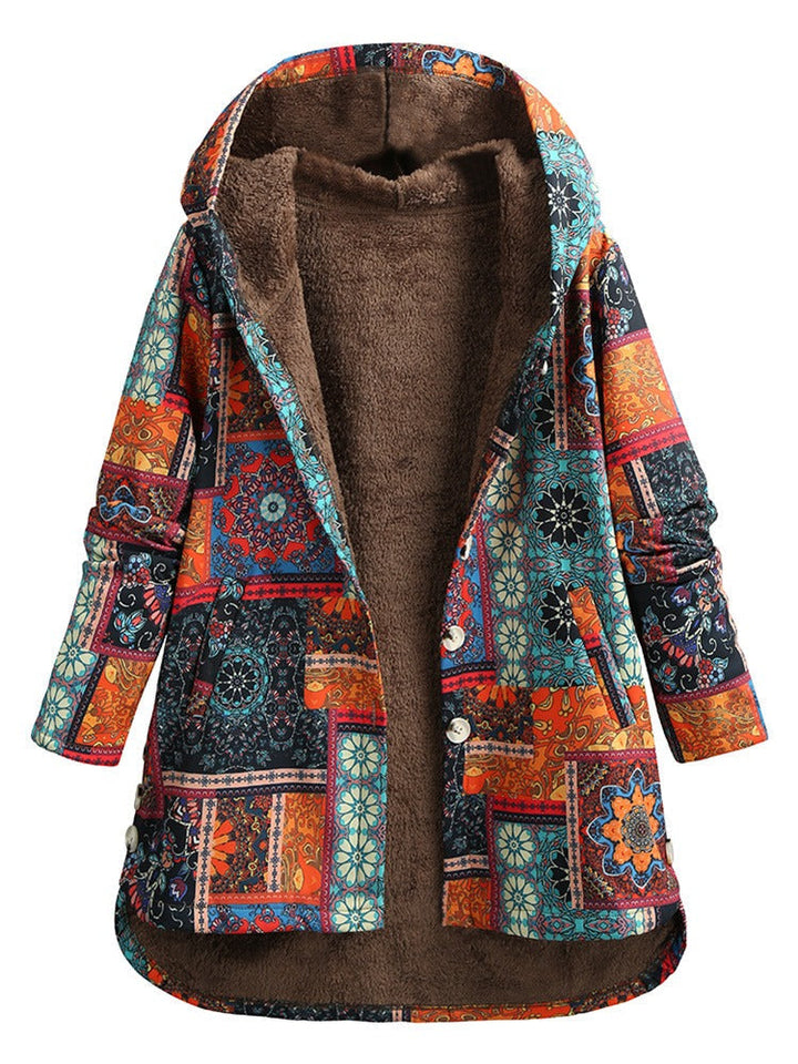 Hanne-Berta | Übergangsjacke mit Blumenprint und Kapuze