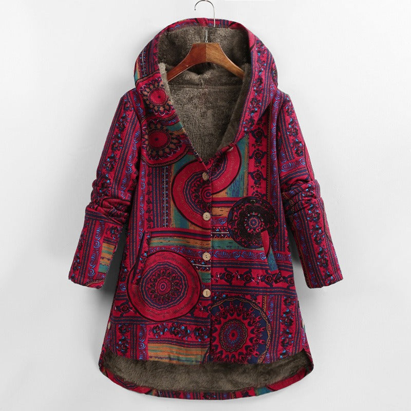 Hanne-Berta | Übergangsjacke mit Blumenprint und Kapuze