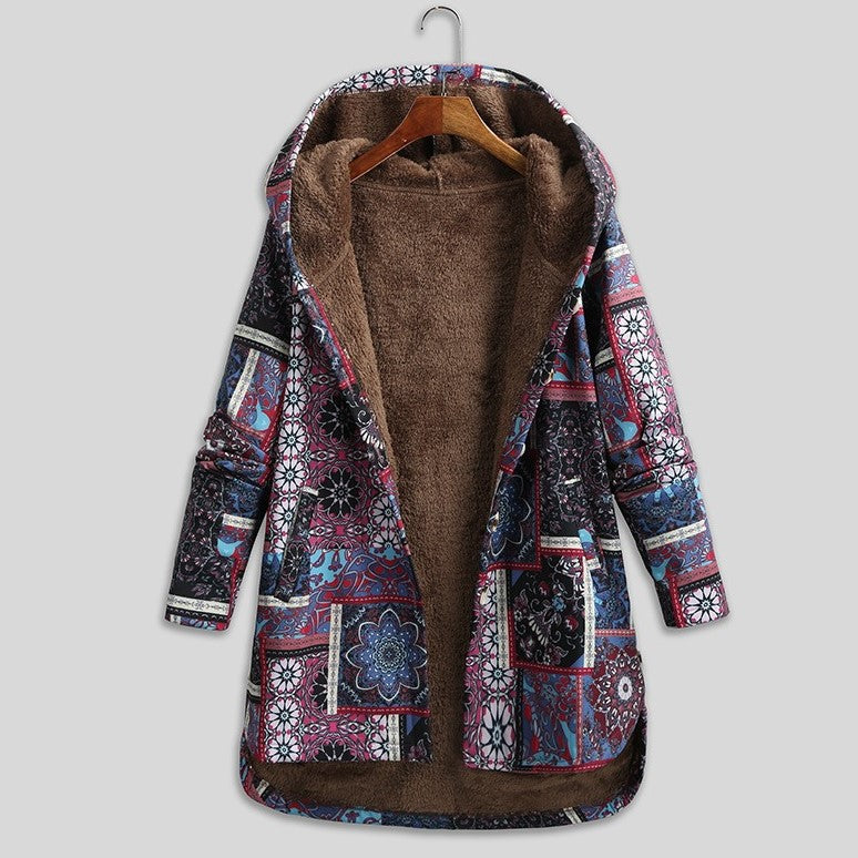 Hanne-Berta | Übergangsjacke mit Blumenprint und Kapuze