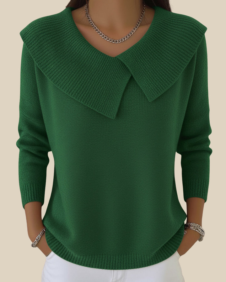 Elsa | Strickpullover mit weichem Kragen