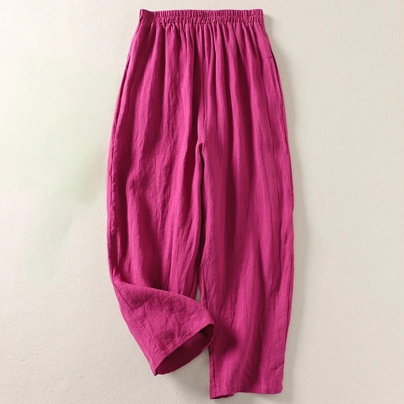 Amalia | Leichte Sommerhose aus Baumwolle & Leinen