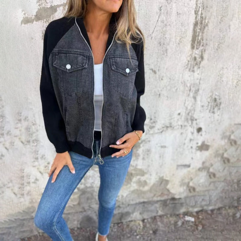 Theda | Übergangsjacke aus robustem Denim mit geräumigen Taschen