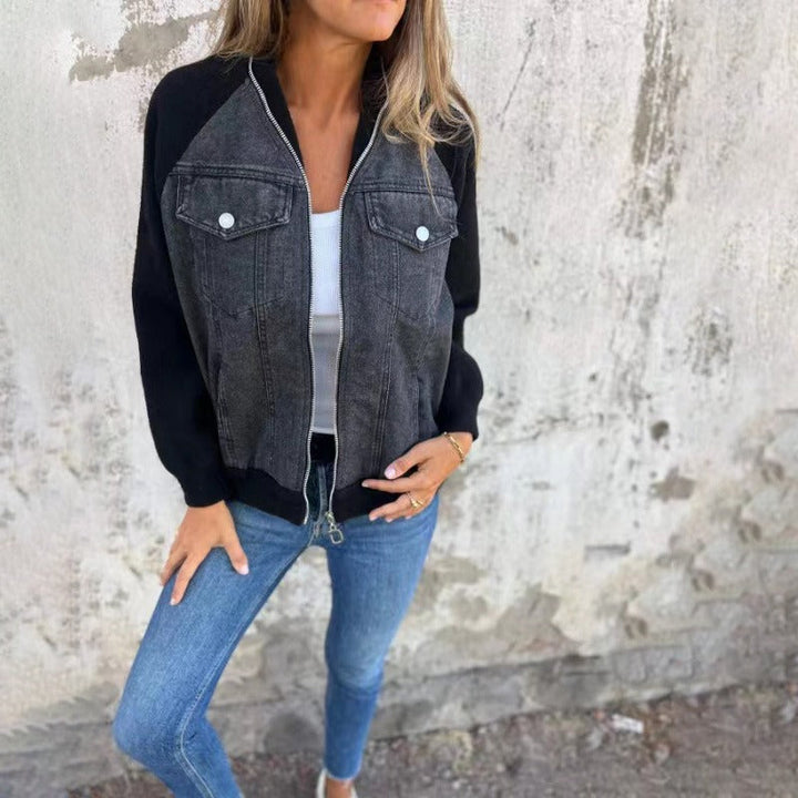 Theda | Übergangsjacke aus robustem Denim mit geräumigen Taschen