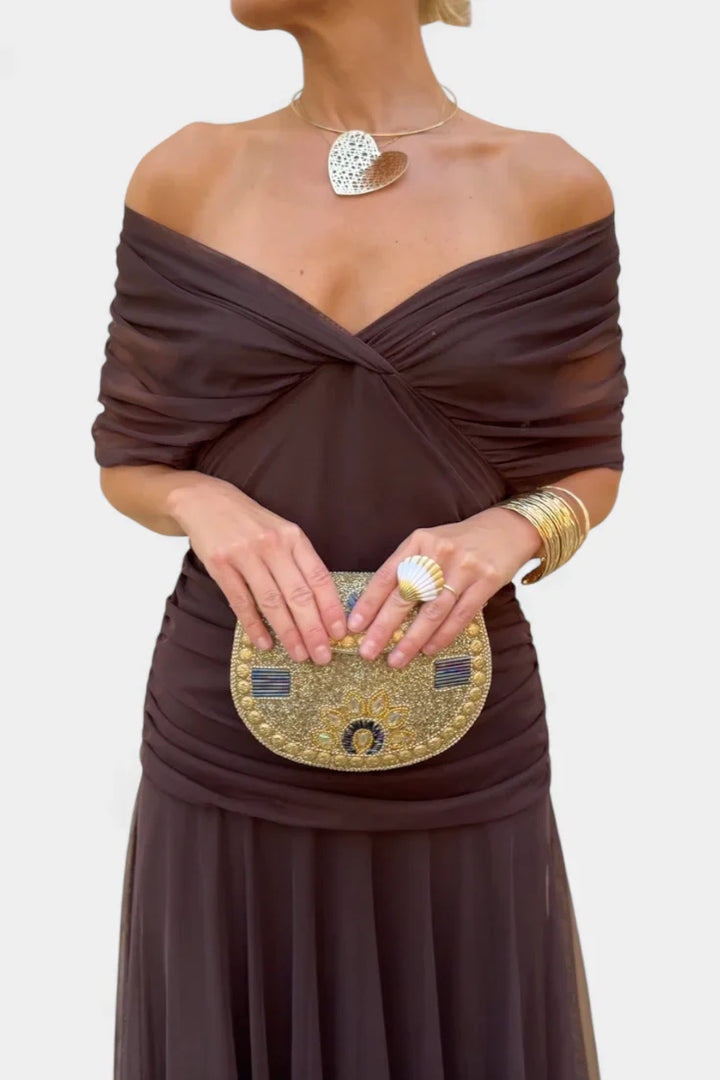 Inés | Langes Blumenkleid mit V-Ausschnitt