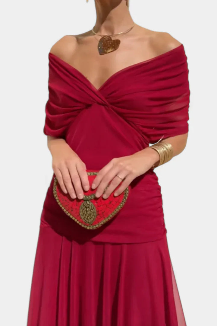 Inés | Langes Blumenkleid mit V-Ausschnitt