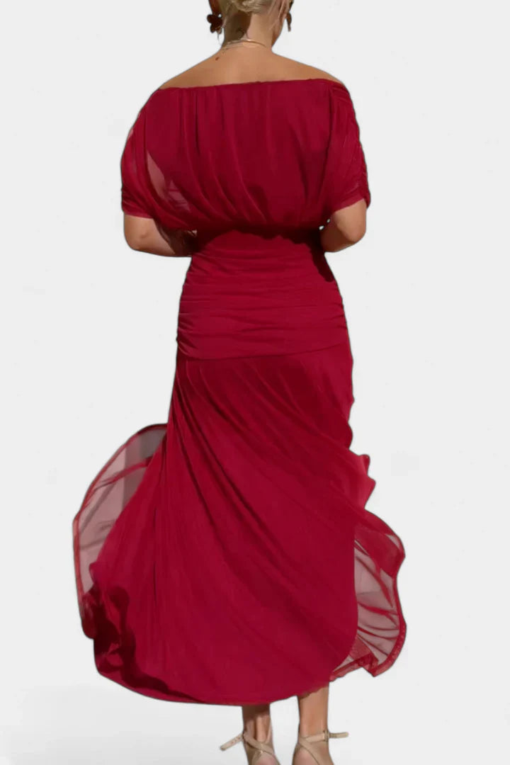 Inés | Langes Blumenkleid mit V-Ausschnitt
