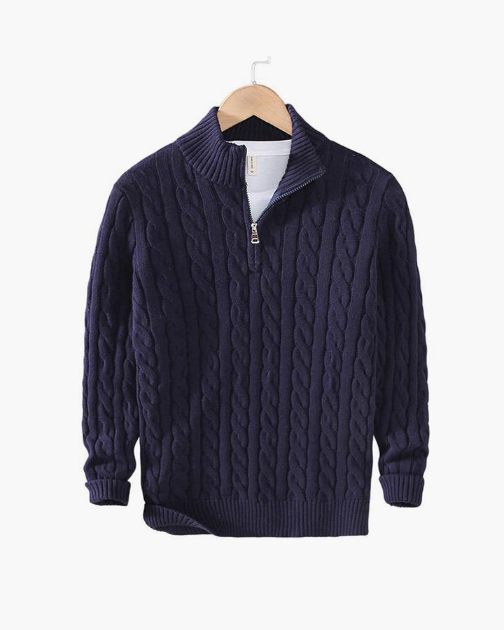Lukas | Klassischer Strickpullover mit Half-Zip