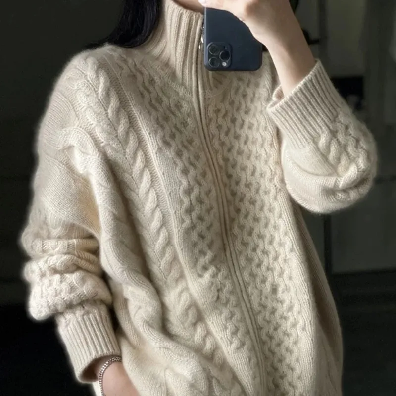Anna-Marie | Zopfstrick-Pullover mit wärmender Isolierung