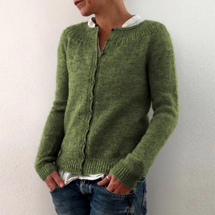 Edeltraud | Leichte Strickjacke in frischem Grün