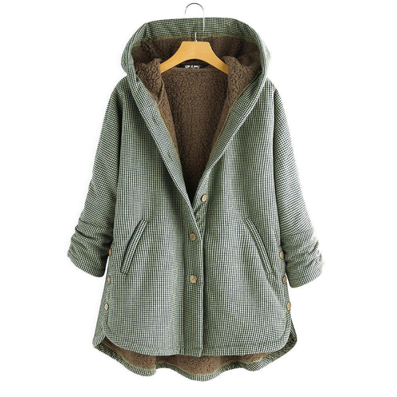 Eva-Minna | Karierte Übergangsjacke mit Kapuze und strapazierfähigem Stoff