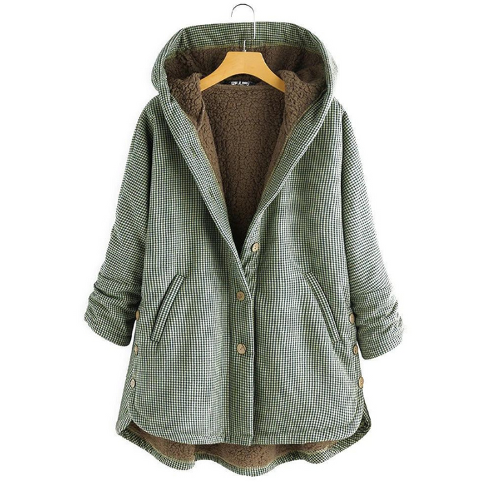 Eva-Minna | Karierte Übergangsjacke mit Kapuze und strapazierfähigem Stoff