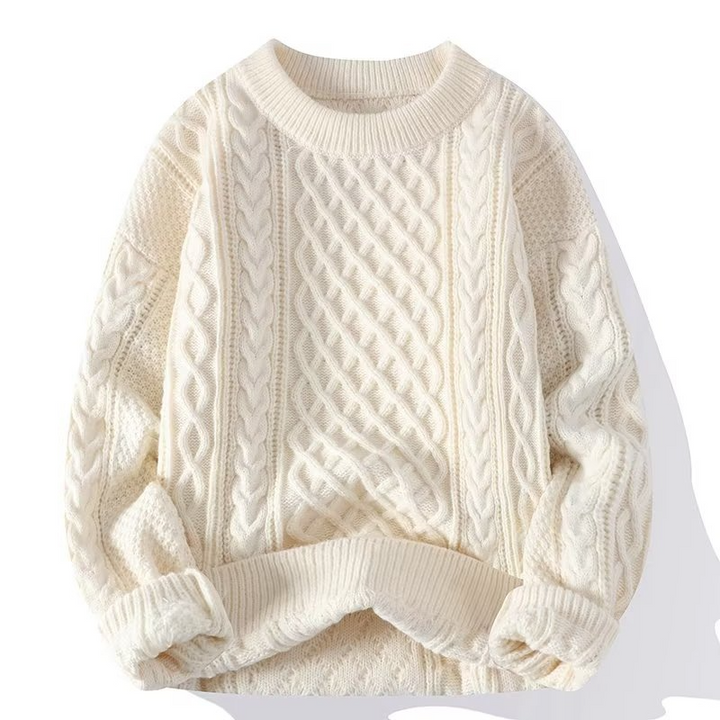 Sandra | Warmer Pullover mit Rundhalsausschnitt und Strickmuster