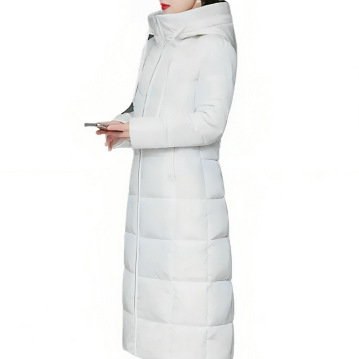 Berta-Sophie | Lange Steppjacke mit dicker Wattierung und Kapuze