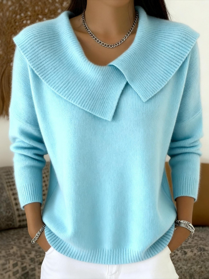 Elsa | Strickpullover mit weichem Kragen