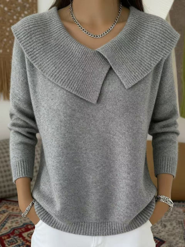 Elsa | Strickpullover mit weichem Kragen