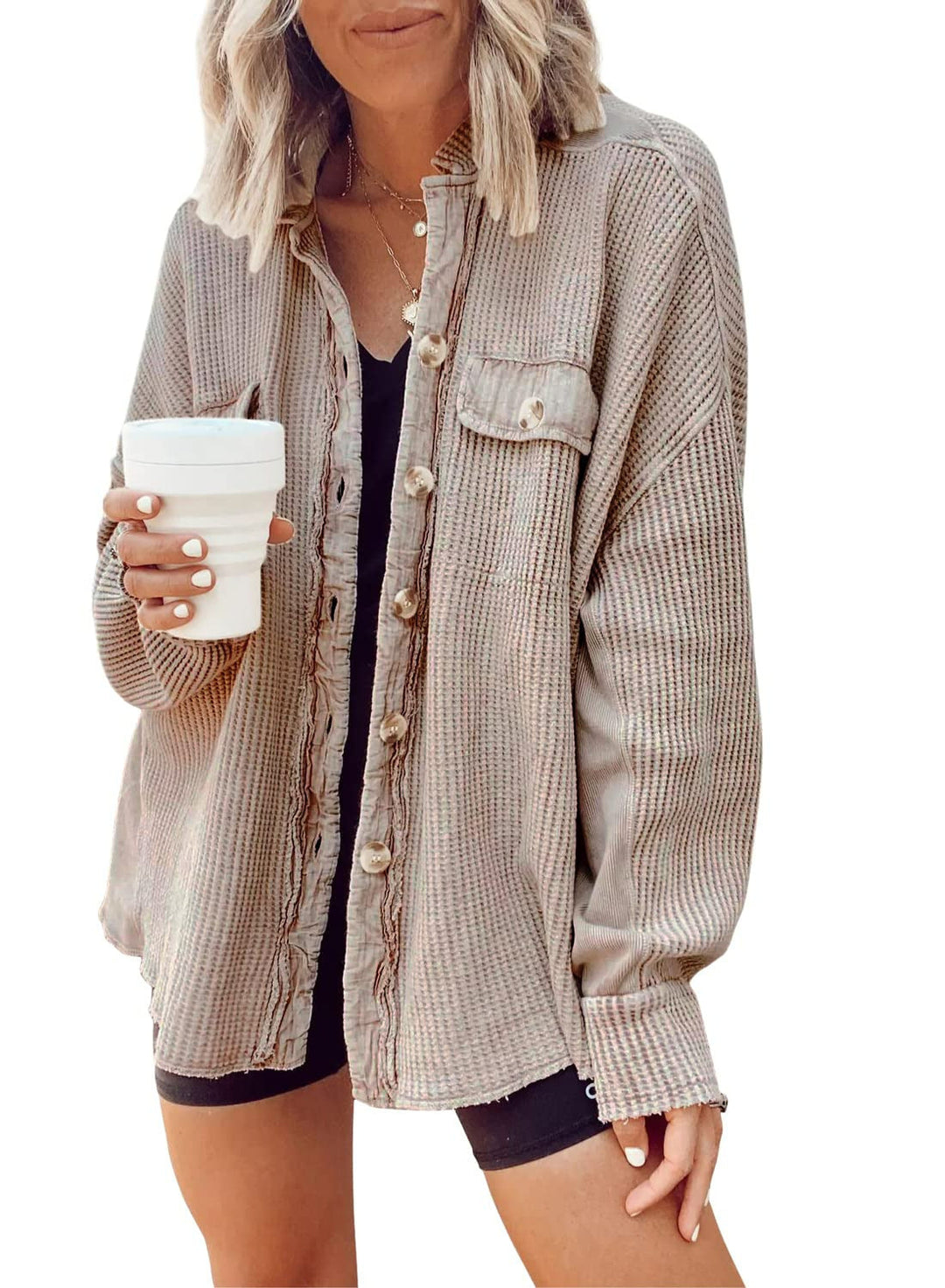 Berta-Gard | Strickjacke aus weichem Waffelstrick