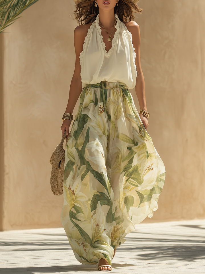 Liara | Luftiges Zweiteiler-Set mit Blumenprint