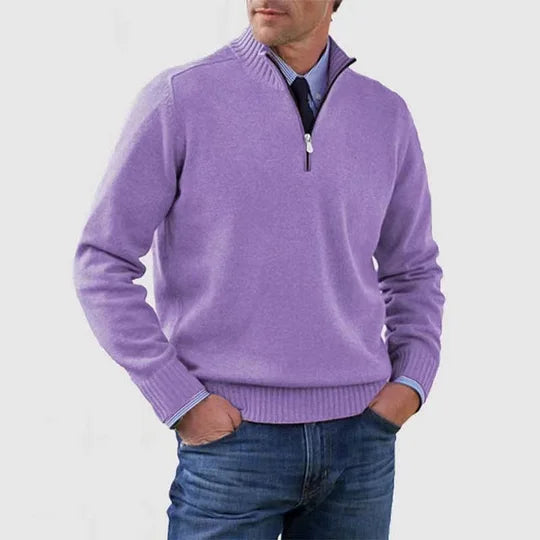 Ben | Modischer Warmer Pullover Mit Halbem Reißverschluss