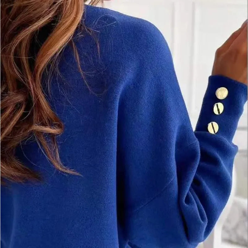 Grete-Lotte | Pullover mit V-Ausschnitt und Knopfdetails
