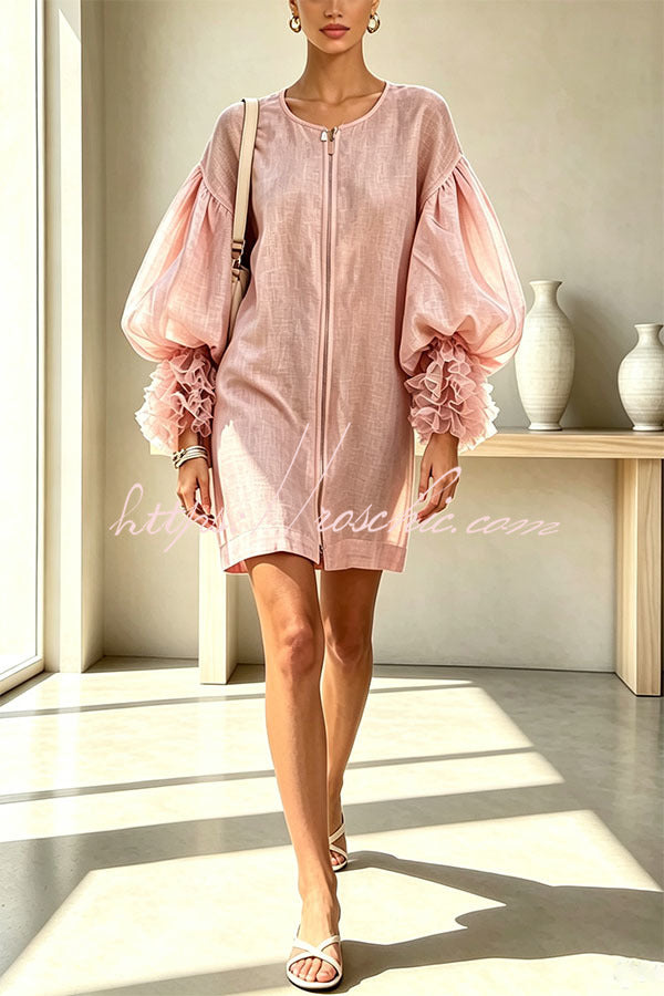 Grete-Kathrin | Lockeres Minikleid mit Ballonärmeln