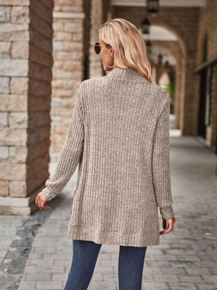 Malwine | Gerippte Strickjacke mit Taschen