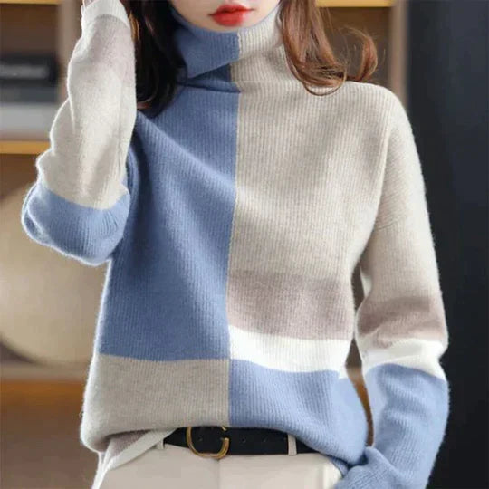 Rieke | Strickpullover mit dynamischem Colorblock-Muster