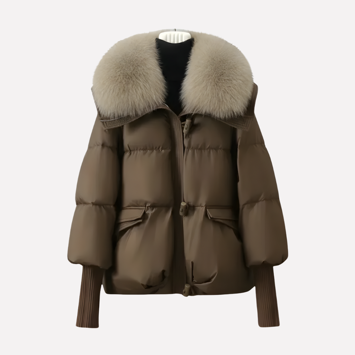 Kreszenz | Gewattete Damenjacke mit Plüschkragen