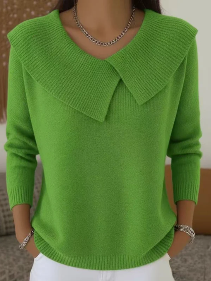 Elsa | Strickpullover mit weichem Kragen